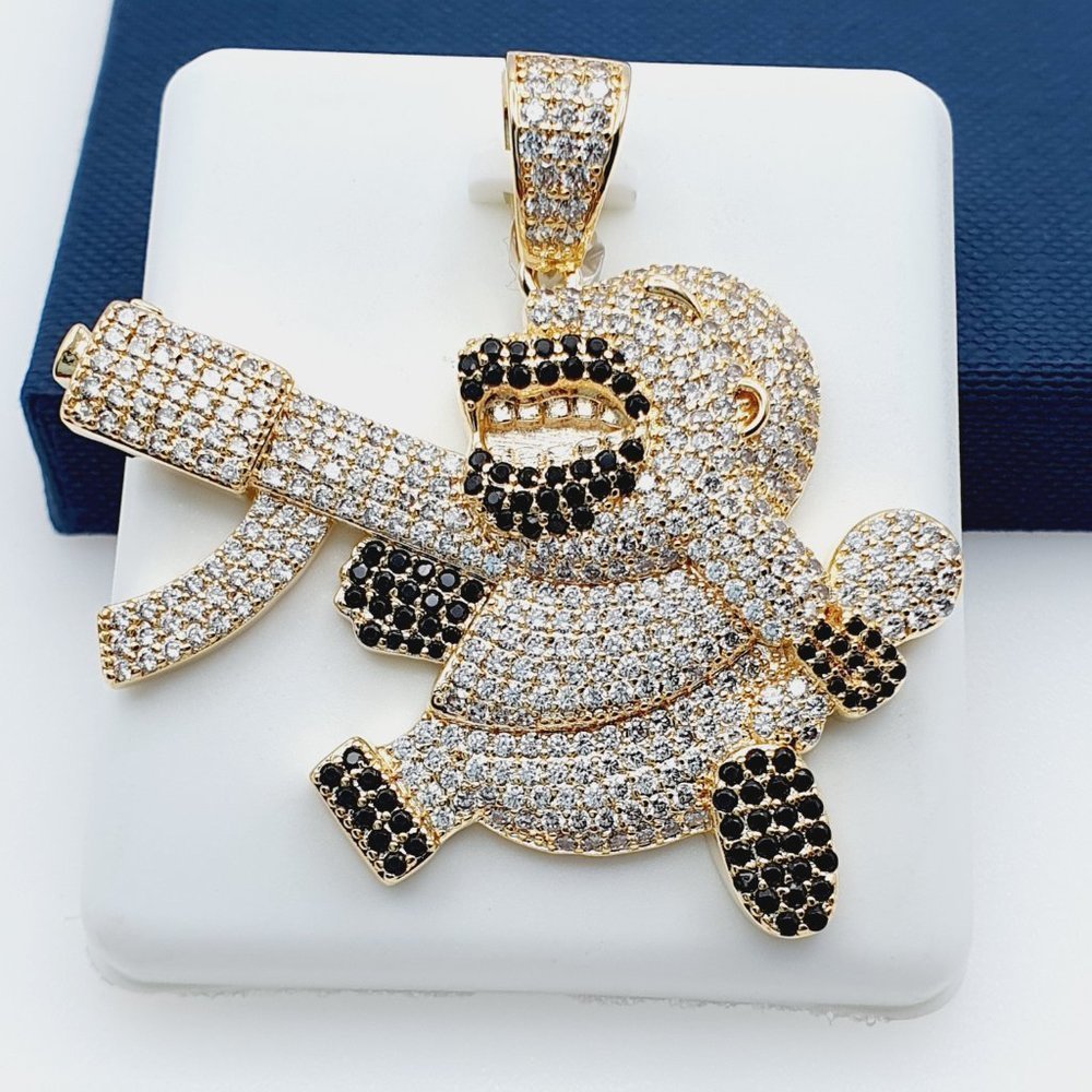 "14K Gold Plated Cubic Zircon Pendant, EVBRS662